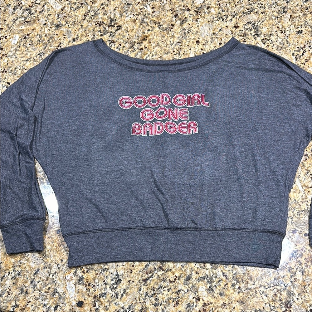 Good Girl Gone Badger dolman top, Wisconsin Badgers